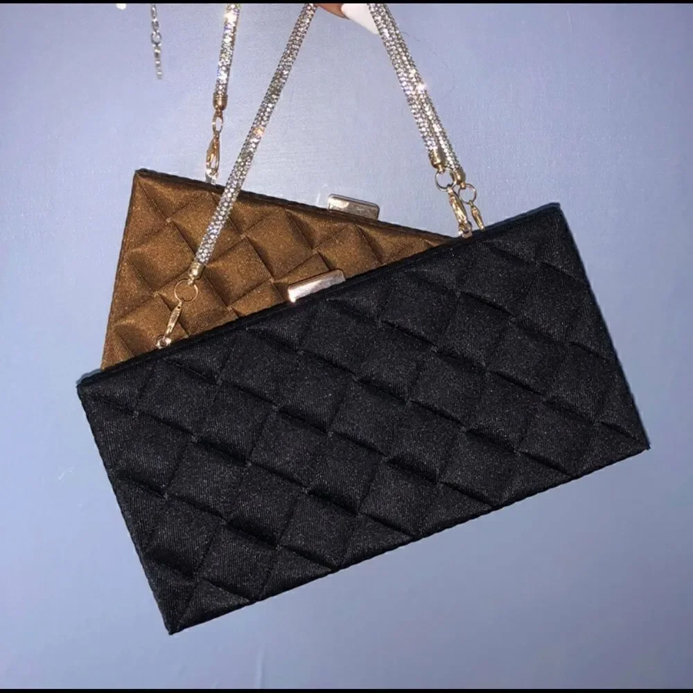 Black Bling Rhombi  Rhinestone Purse clutch